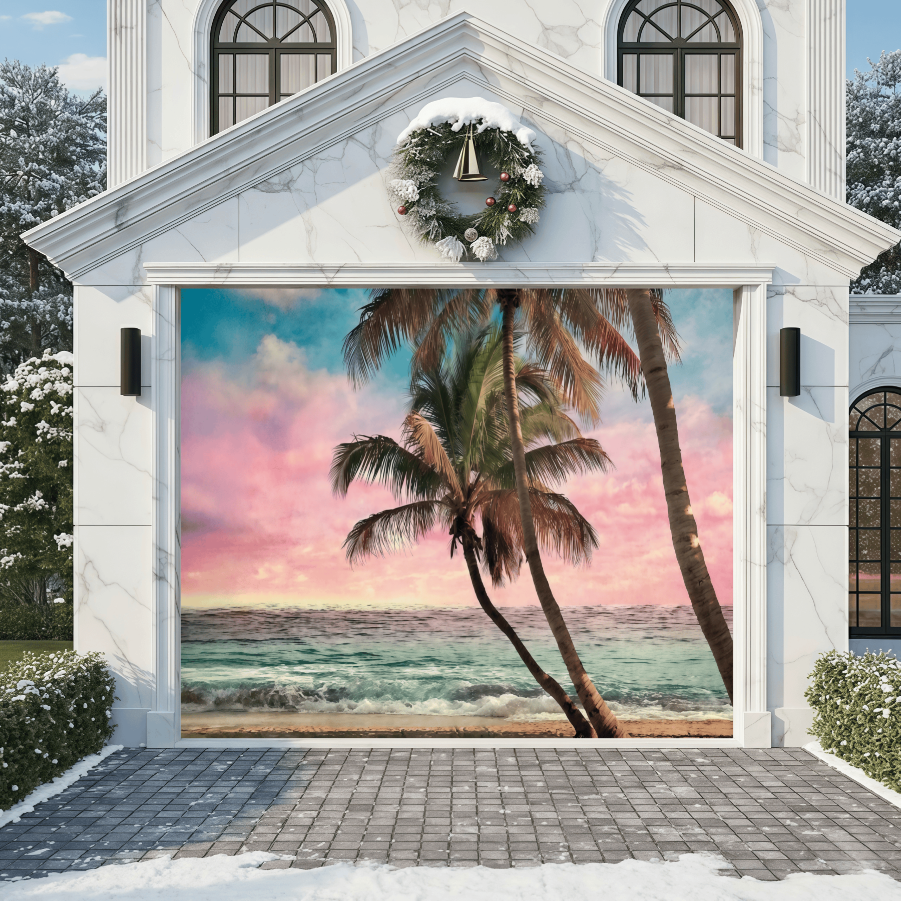 Palm Beach Retro Filter | Landscape Garage Door Cover