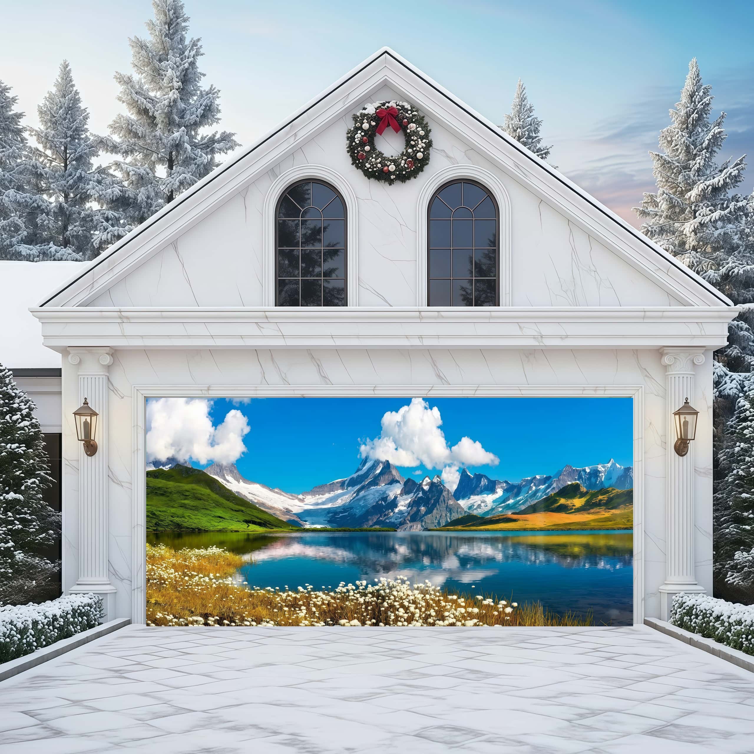 Peaks Eiger, Jungfrau-Switzerland | Landscape Garage Door Cover