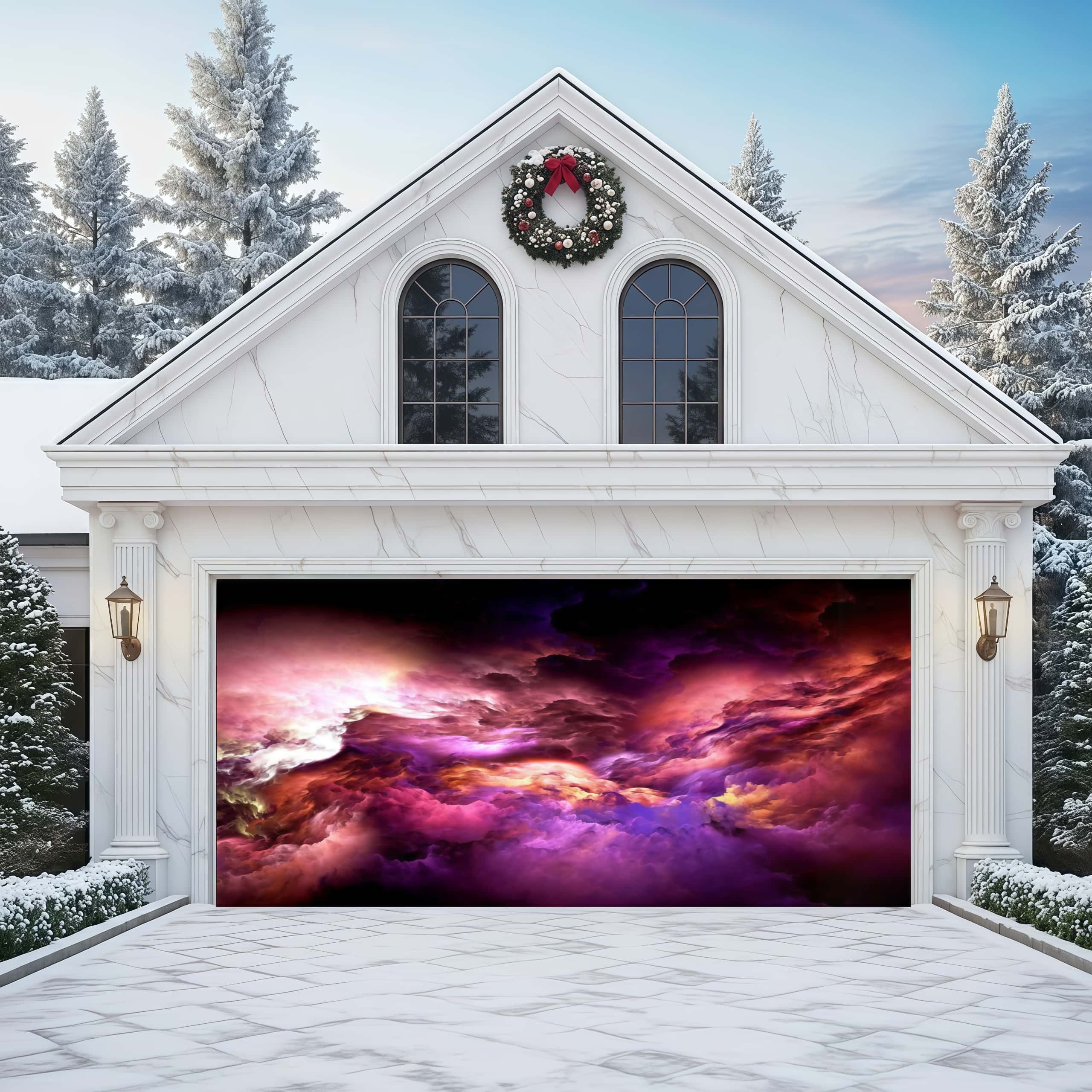 Violet Nebula | Abstract Garage Door Covers