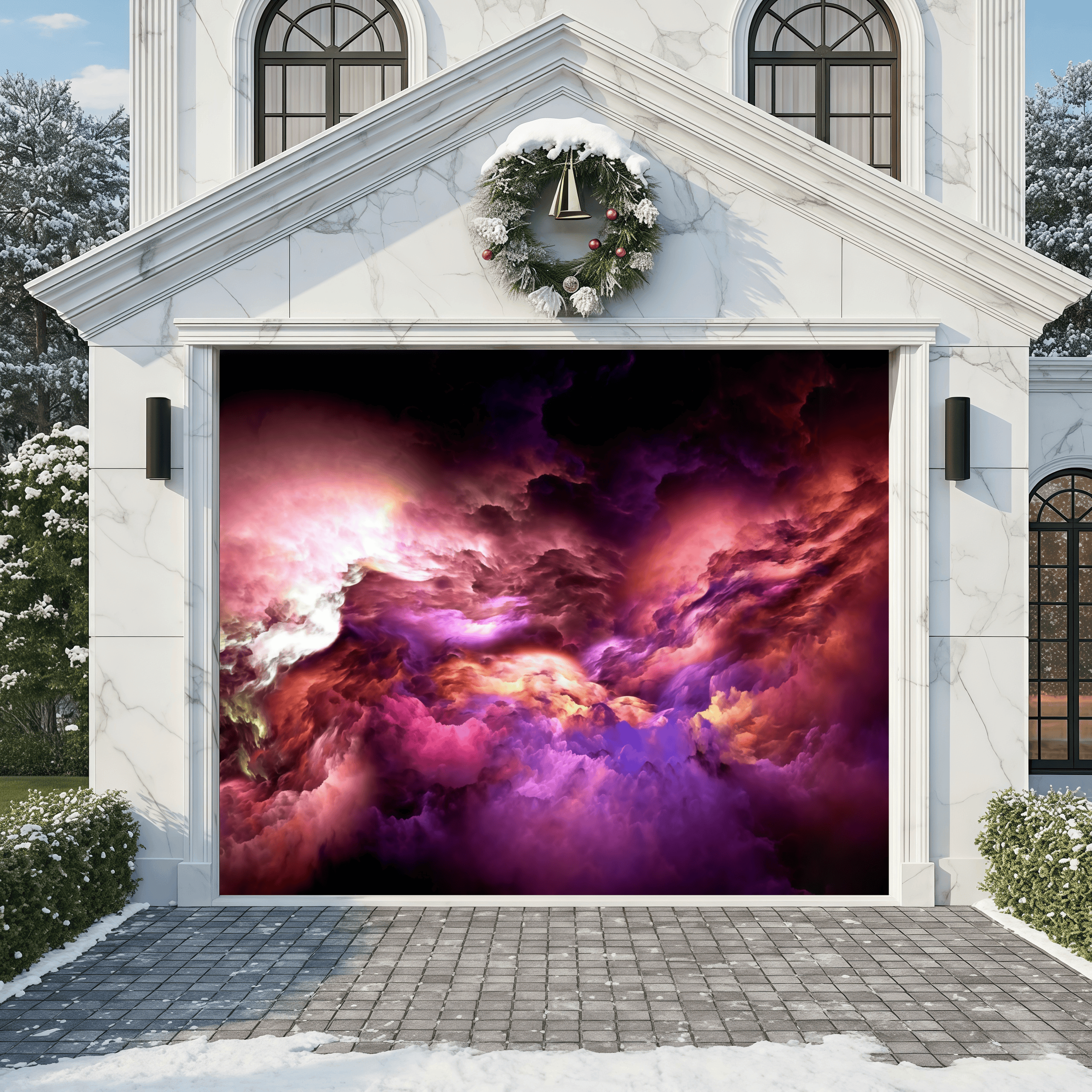 Violet Nebula | Abstract Garage Door Covers