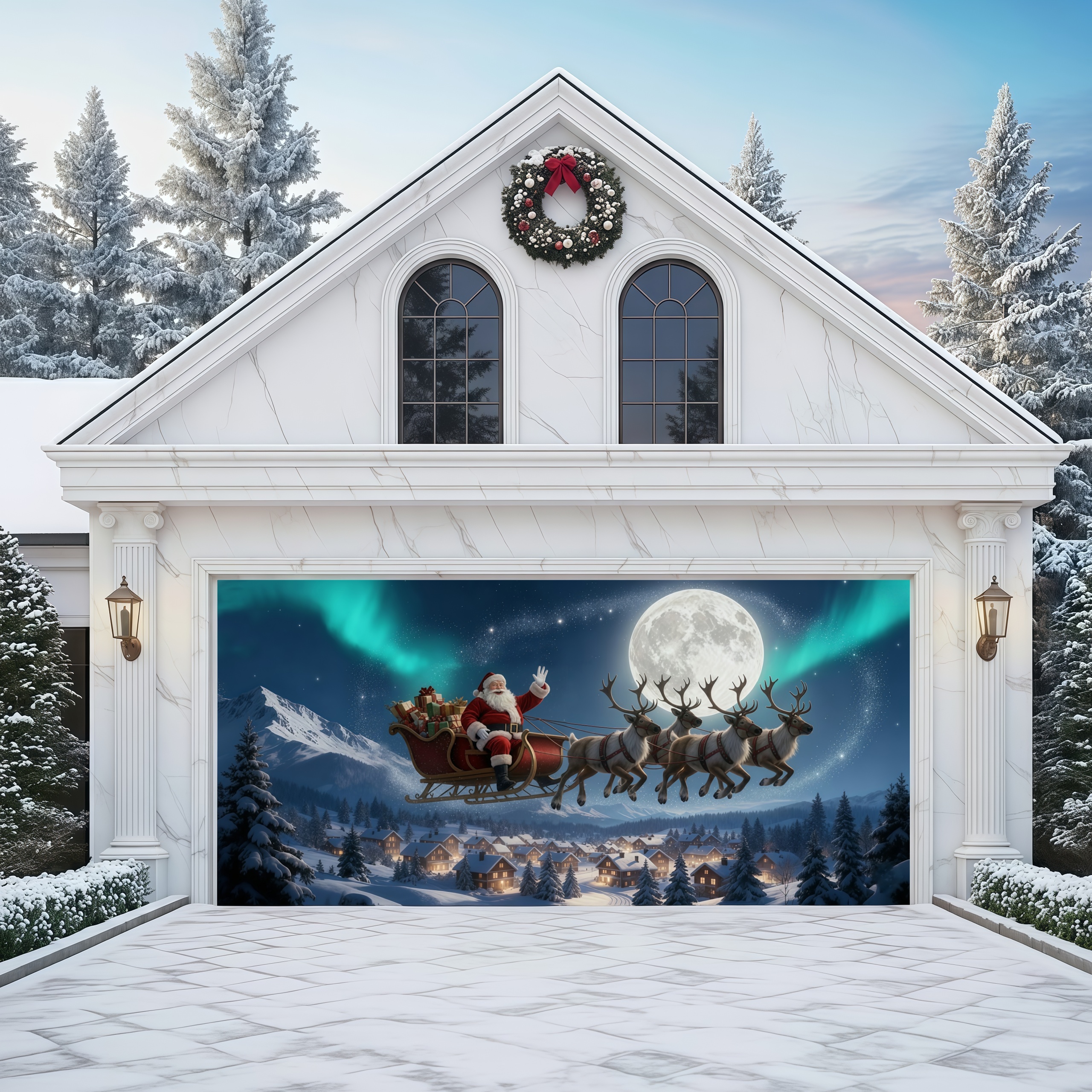 Christmas Eve Aurora Tour | Christmas Garage Door Cover