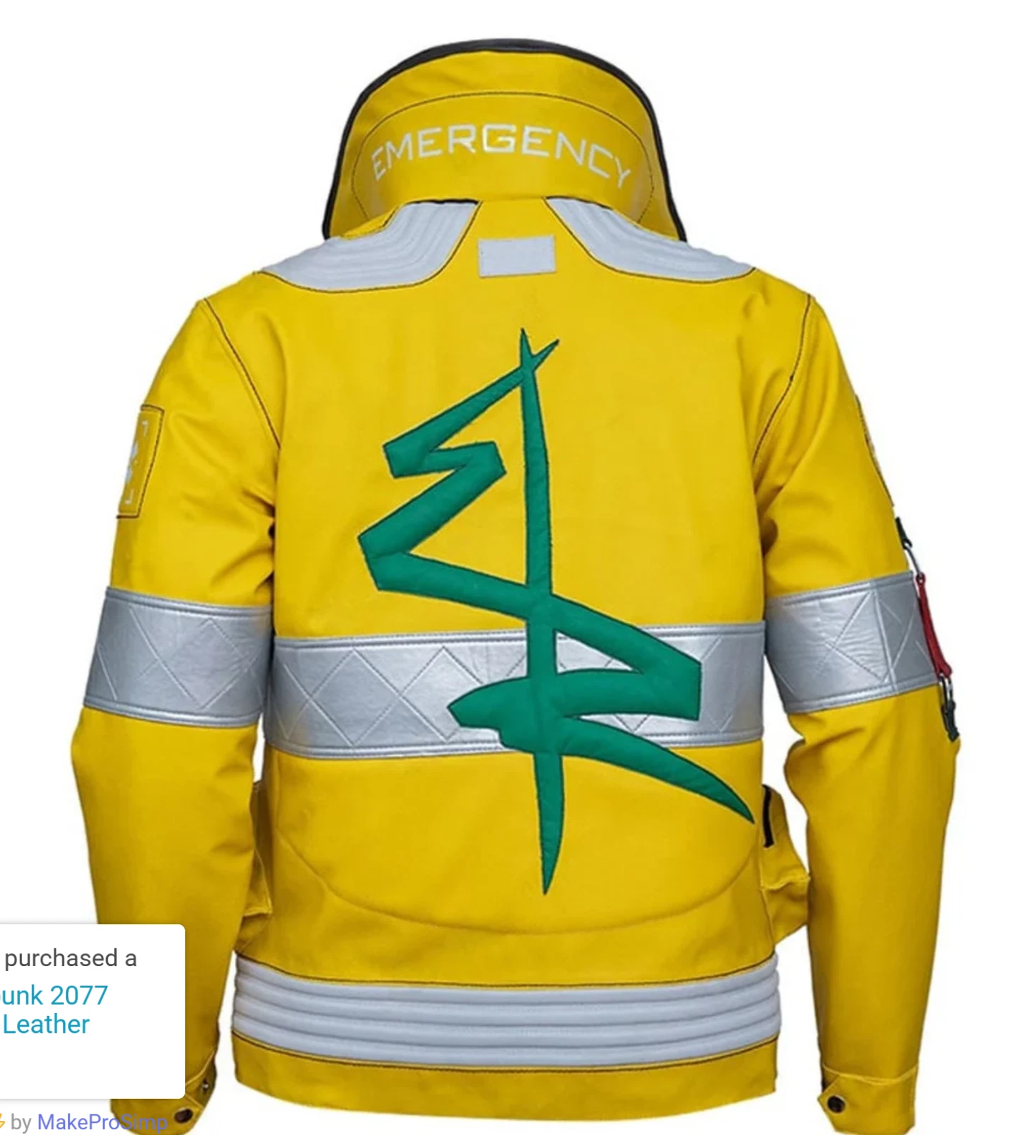 New Ox And Bulls  David Martinez light-up Cosplay Jacket Yellow Leather Sz 3XL