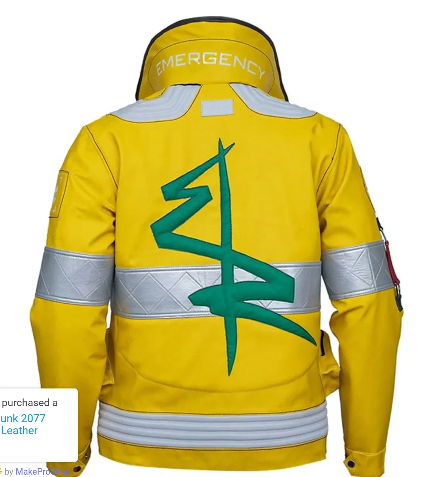 New Ox And Bulls  David Martinez light-up Cosplay Jacket Yellow Leather Sz 3XL