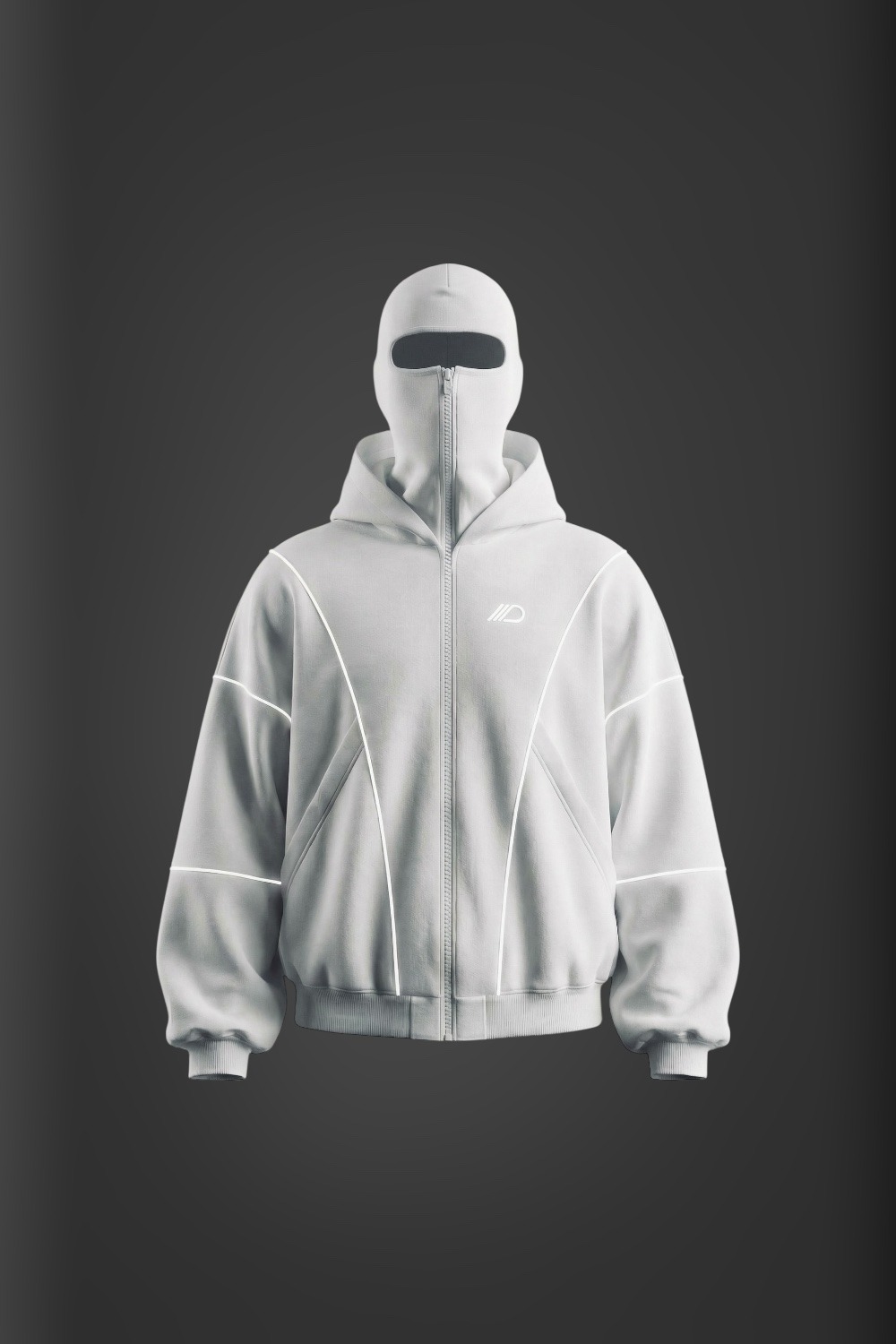 Zip-up hoodie “Molnia” – White
