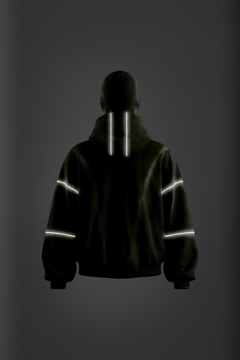 Black "Molnia" zip-up hoodie