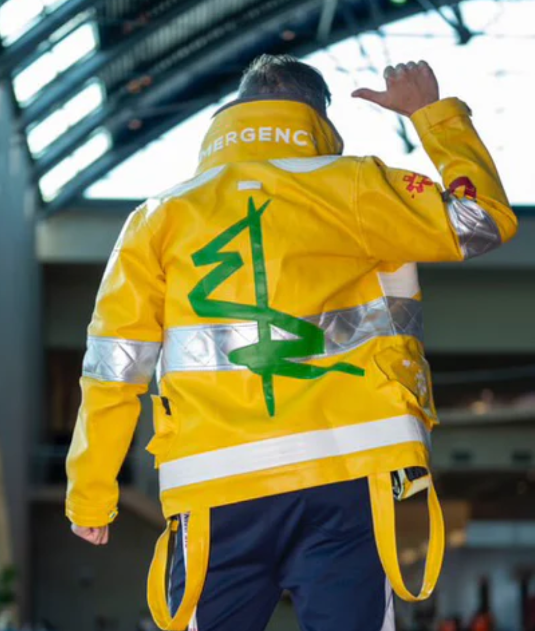 New Ox And Bulls  David Martinez light-up Cosplay Jacket Yellow Leather Sz 3XL