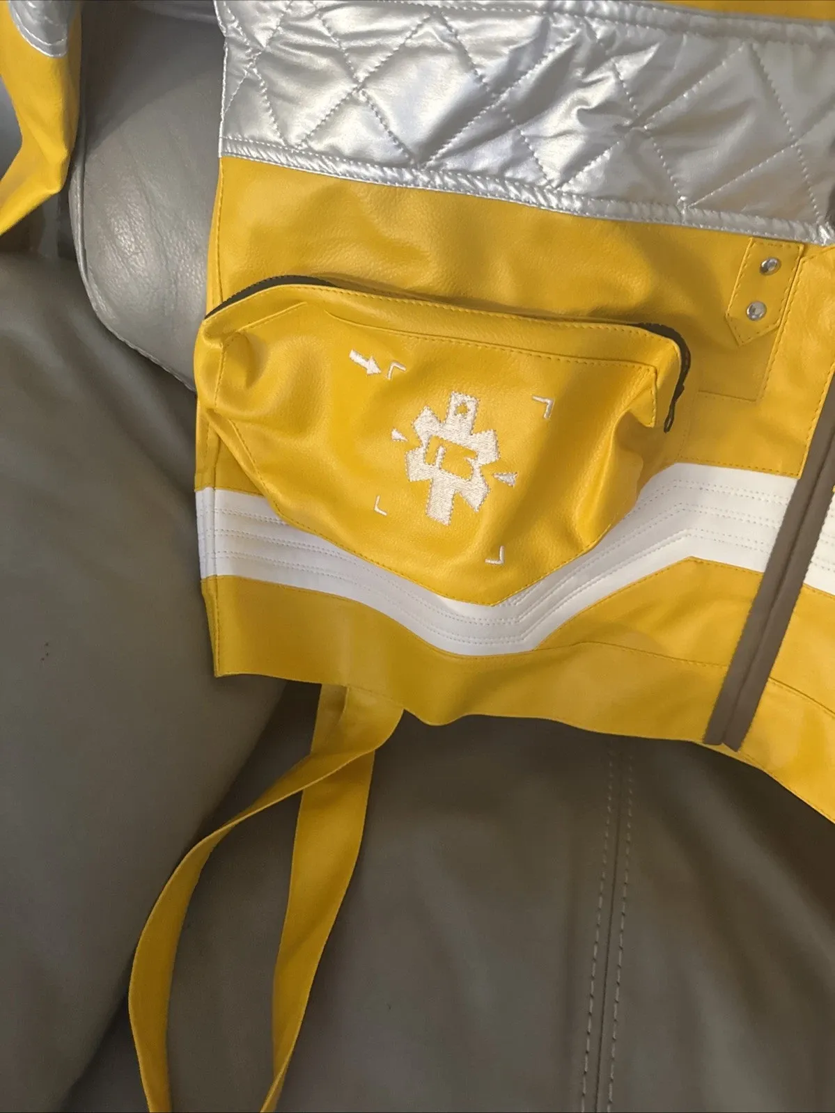 New Ox And Bulls  David Martinez light-up Cosplay Jacket Yellow Leather Sz 3XL