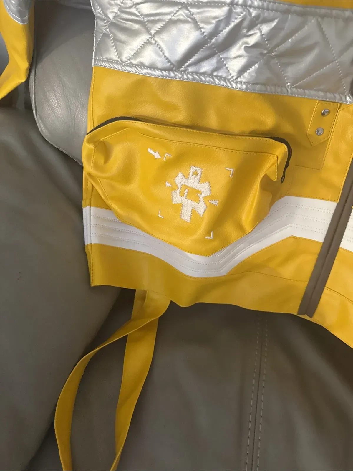 New Ox And Bulls  David Martinez light-up Cosplay Jacket Yellow Leather Sz 3XL