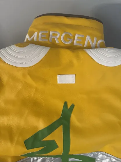 New Ox And Bulls  David Martinez light-up Cosplay Jacket Yellow Leather Sz 3XL