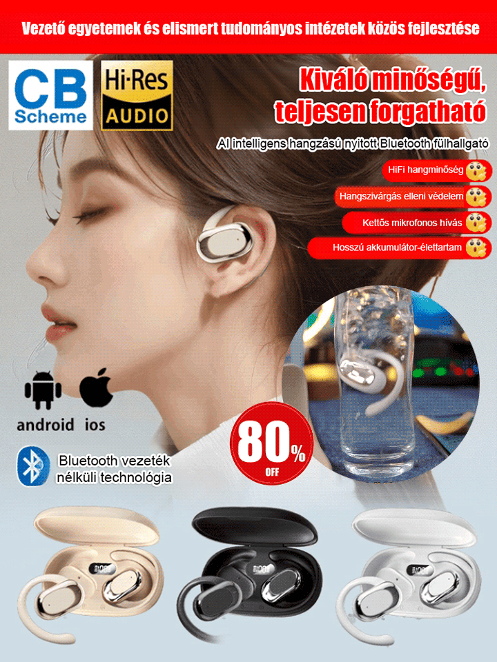 2025 Berlini Hang Vezeték nélküli Fülre Akasztható Bluetooth Fülhallgató