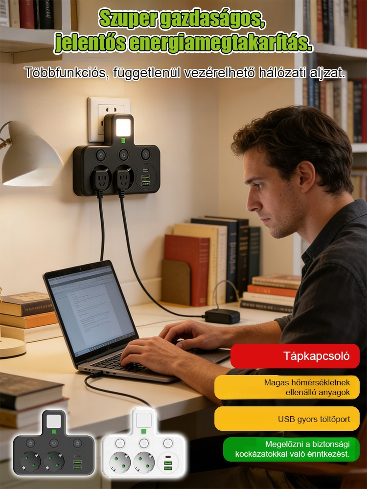 Többfunkciós, függetlenül vezérelhető többportos elosztó