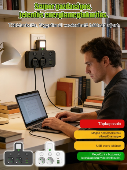 Többfunkciós, függetlenül vezérelhető többportos elosztó