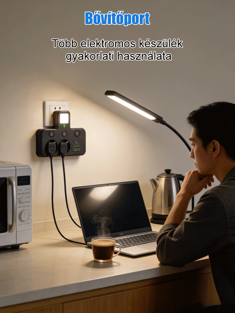 Többfunkciós, függetlenül vezérelhető többportos elosztó