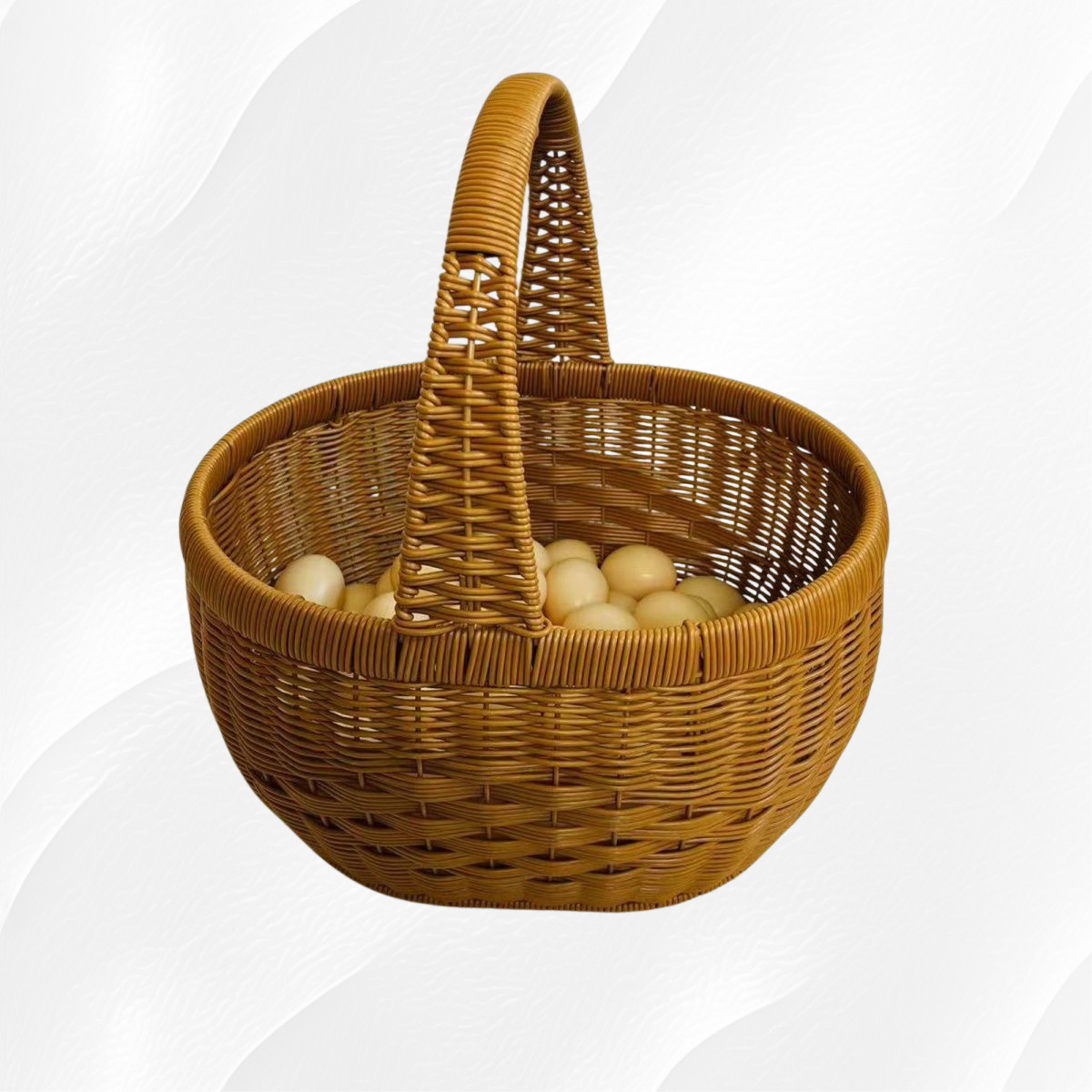 Woven Rattan-Style Fruit Basket