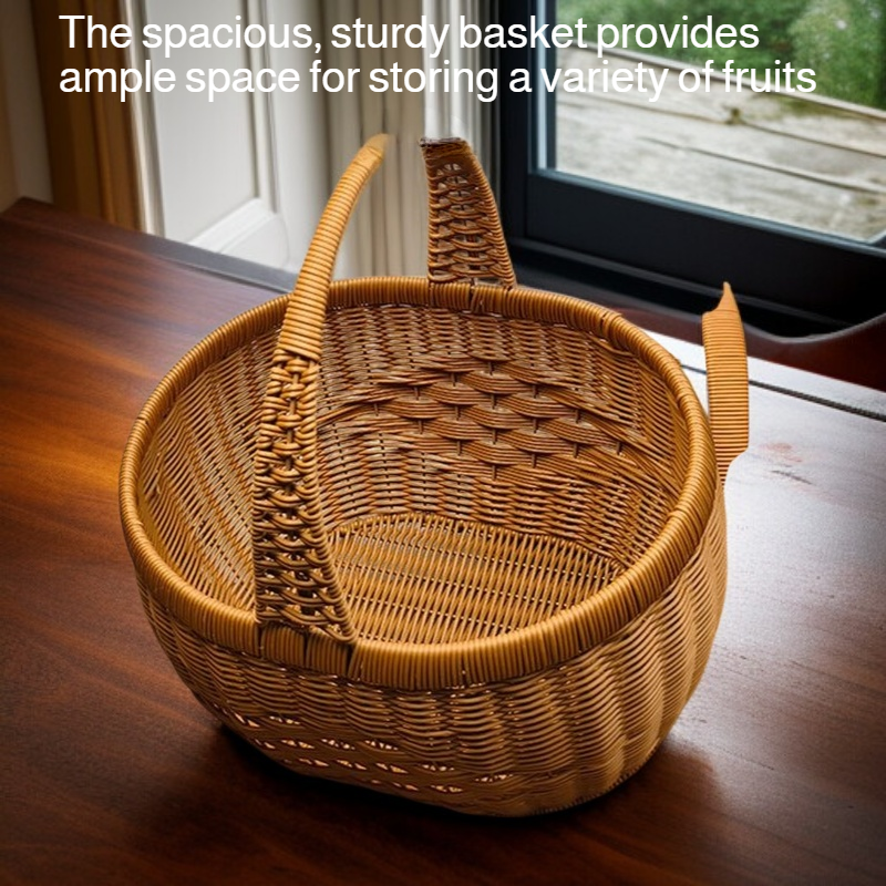  Woven Rattan-Style Fruit Basket