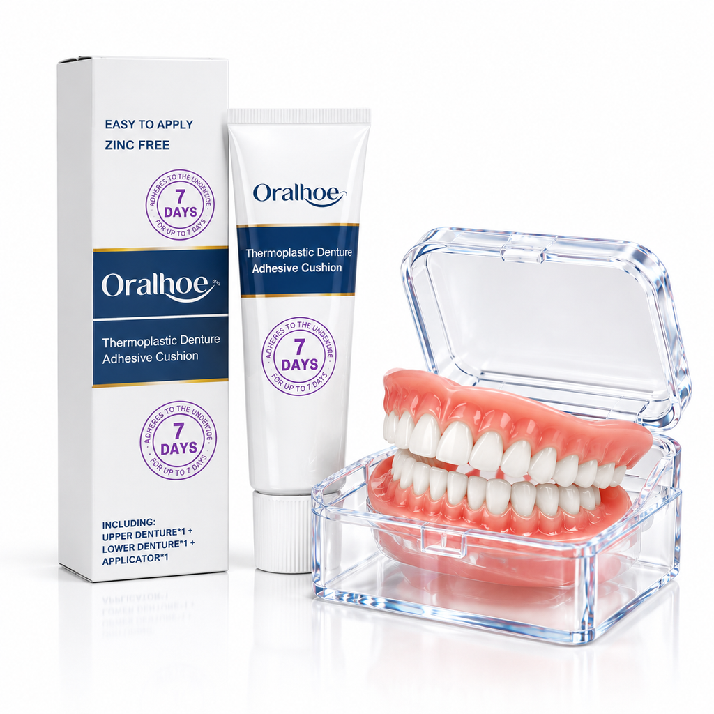 Cosmetic Denture Set🔥Complete custom denture and silicone adhesive set. Get 50% off your purchase today.