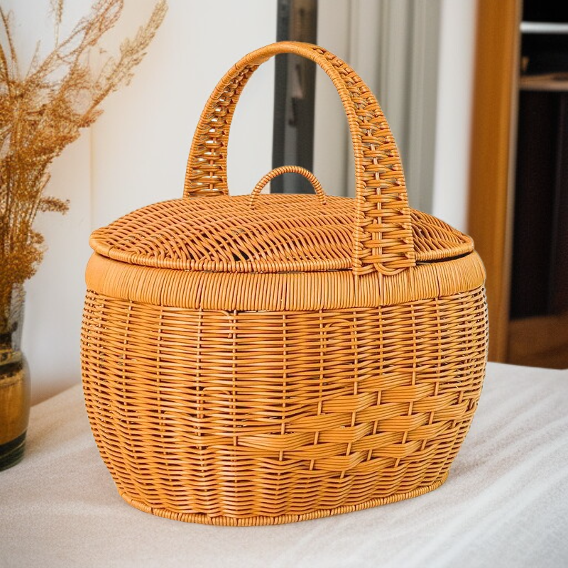  Woven Rattan-Style Fruit Basket
