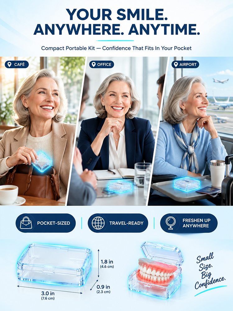 Cosmetic Denture Set🔥Complete custom denture and silicone adhesive set. Get 50% off your purchase today.
