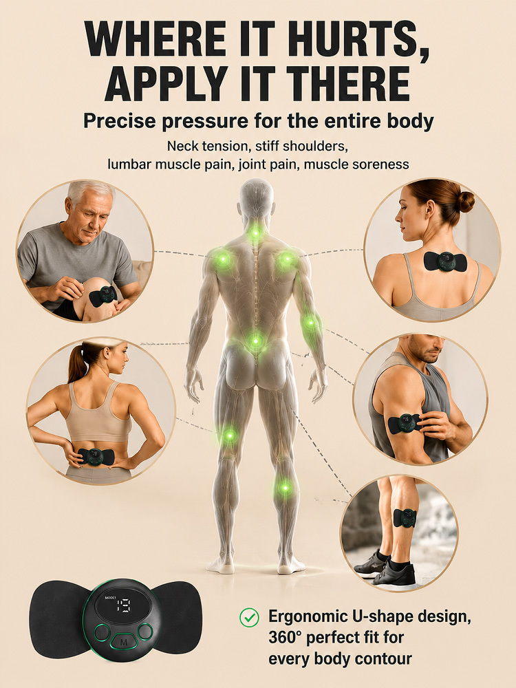 EMS Microcurrent Smart Mini Massage Patch😩 Stop suffering and meet your new personal masseur! ✨