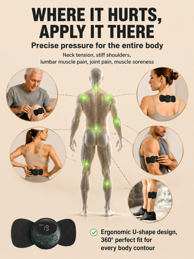 EMS Microcurrent Smart Mini Massage Patch😩 Stop suffering and meet your new personal masseur! ✨