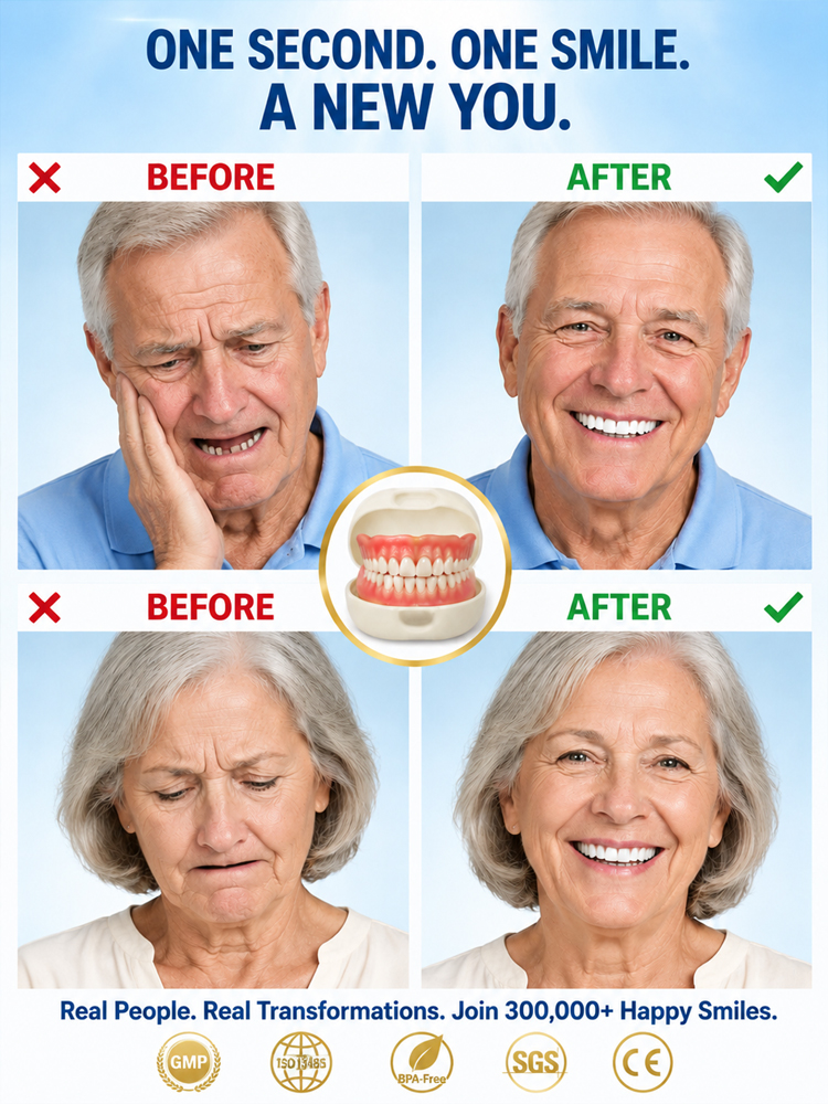 [Stays Secure All Day] Professionally Customized Dentures🦷 Get a charming smile in 1 second – no need to endure the pain of dental visits or spend a fortune!