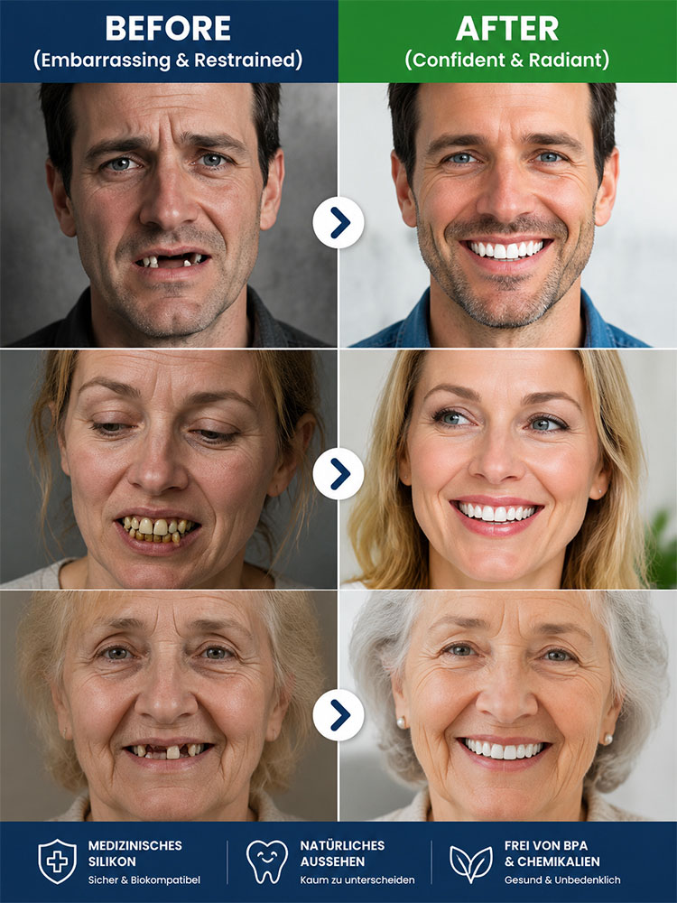 Cosmetic Denture Set🔥Complete custom denture and silicone adhesive set. Get 50% off your purchase today.