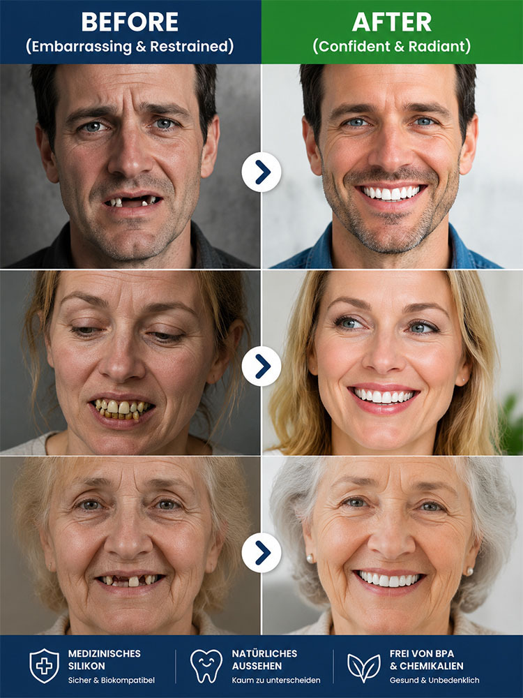 Cosmetic Denture Set🔥Complete custom denture and silicone adhesive set. Get 50% off your purchase today.