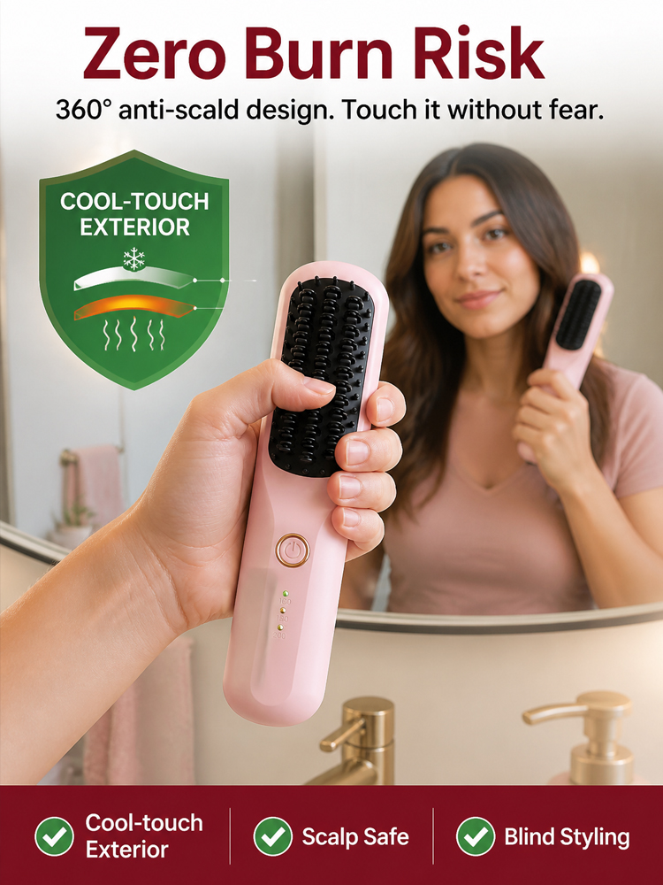 3 Seconds Smooth Ionic Cordless Hair Straightening Brush✨Watch it transform dry, frizzy hair to soft and silky in literally 3 seconds! ✨