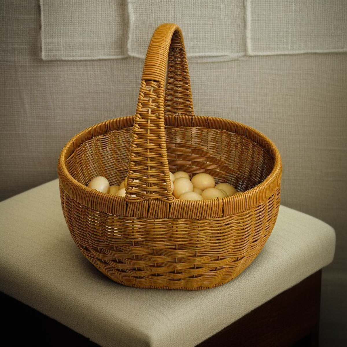  Woven Rattan-Style Fruit Basket