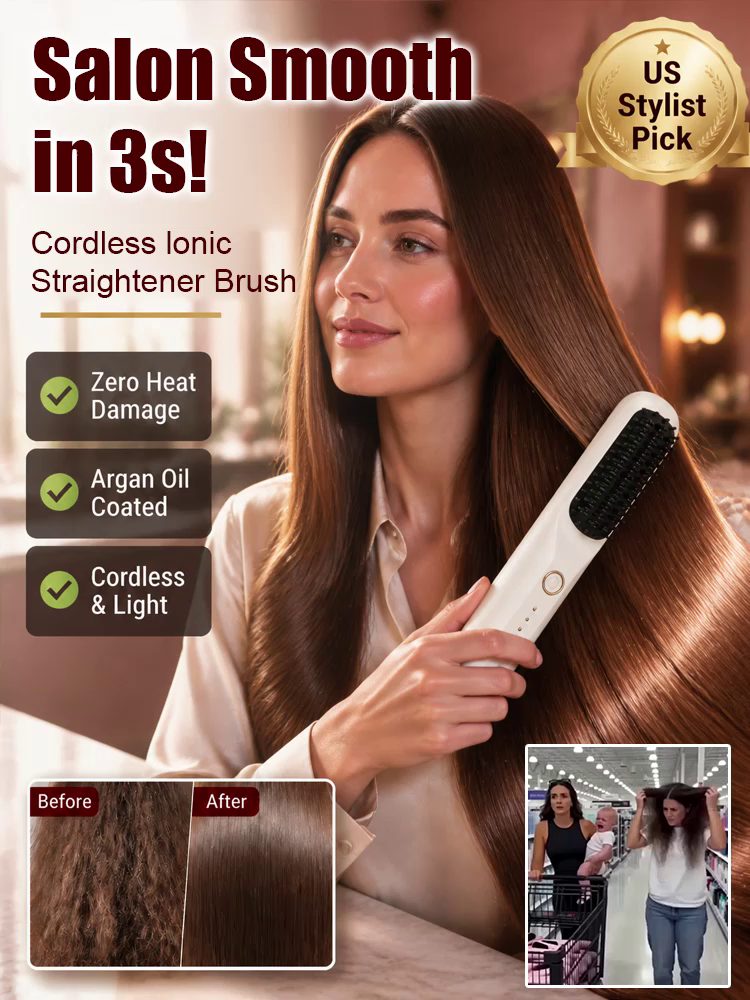 3 Seconds Smooth Ionic Cordless Hair Straightening Brush✨Watch it transform dry, frizzy hair to soft and silky in literally 3 seconds! ✨