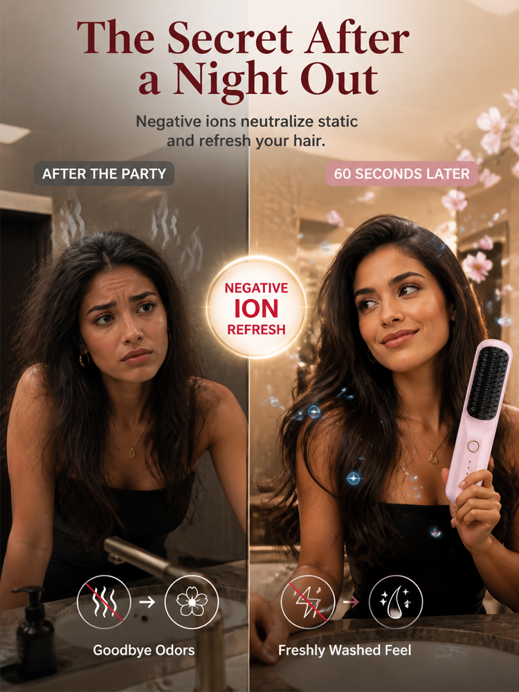 3 Seconds Smooth Ionic Cordless Hair Straightening Brush✨Watch it transform dry, frizzy hair to soft and silky in literally 3 seconds! ✨