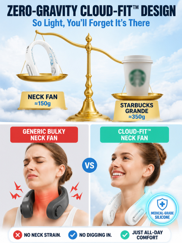 [Wearable Air Conditioner] Cooling Neck Fan — Ultra-Light & Silent#viralproducts #coolinghack #summergadgets #tiktokmademebuyit #coolgadgets #travelessential