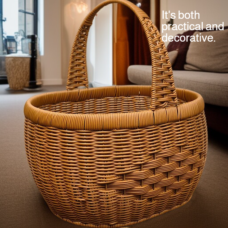  Woven Rattan-Style Fruit Basket
