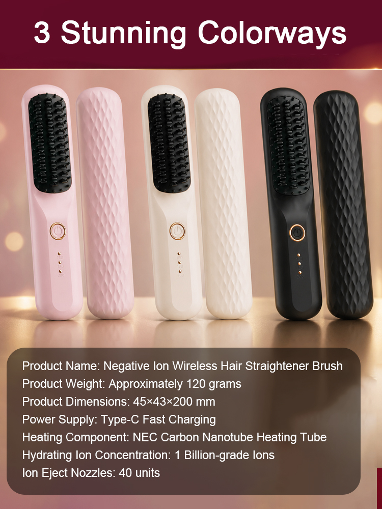 3 Seconds Smooth Ionic Cordless Hair Straightening Brush✨Watch it transform dry, frizzy hair to soft and silky in literally 3 seconds! ✨
