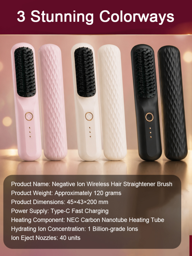 3 Seconds Smooth Ionic Cordless Hair Straightening Brush✨Watch it transform dry, frizzy hair to soft and silky in literally 3 seconds! ✨