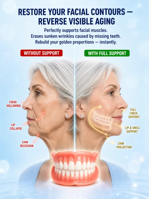 Cosmetic Denture Set🔥Complete custom denture and silicone adhesive set. Get 50% off your purchase today.