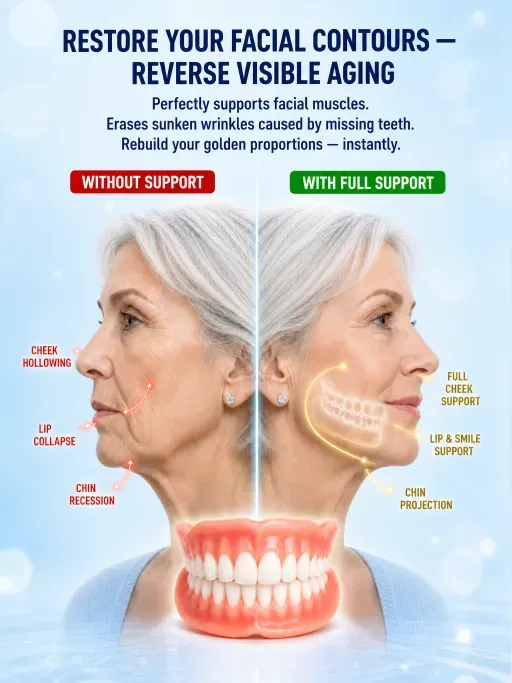 Cosmetic Denture Set🔥Complete custom denture and silicone adhesive set. Get 50% off your purchase today.