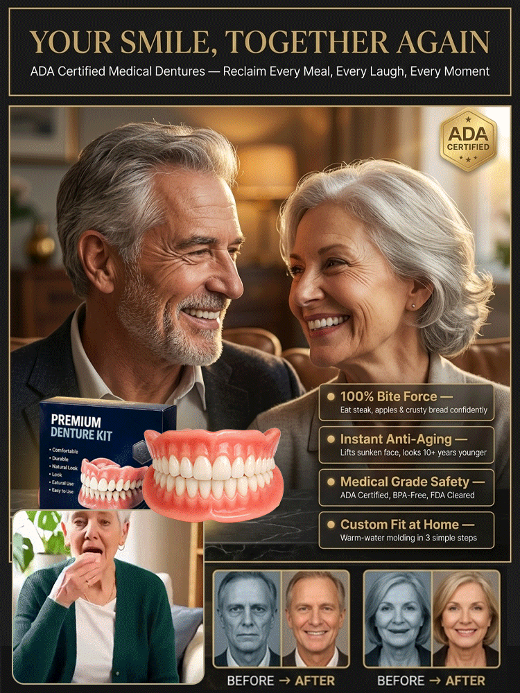 ADA-certified complete dentures (USA)🦷 No dentist or adhesive needed, achieve a perfect smile in minutes! Buy now and enjoy 50% off! ✨