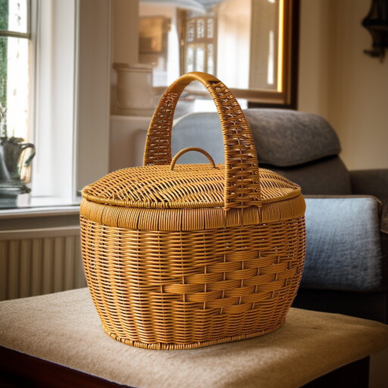  Woven Rattan-Style Fruit Basket