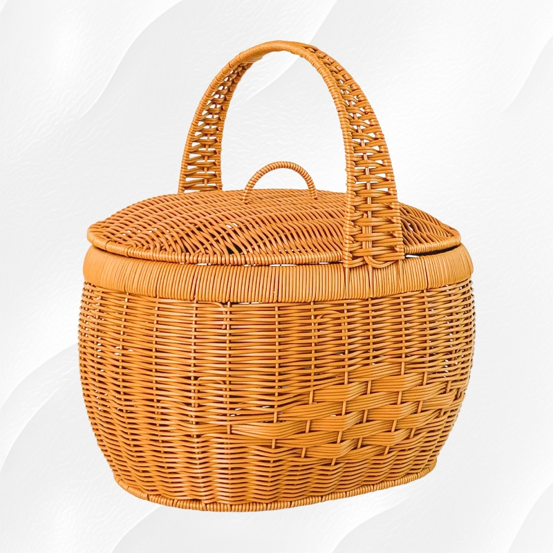  Woven Rattan-Style Fruit Basket