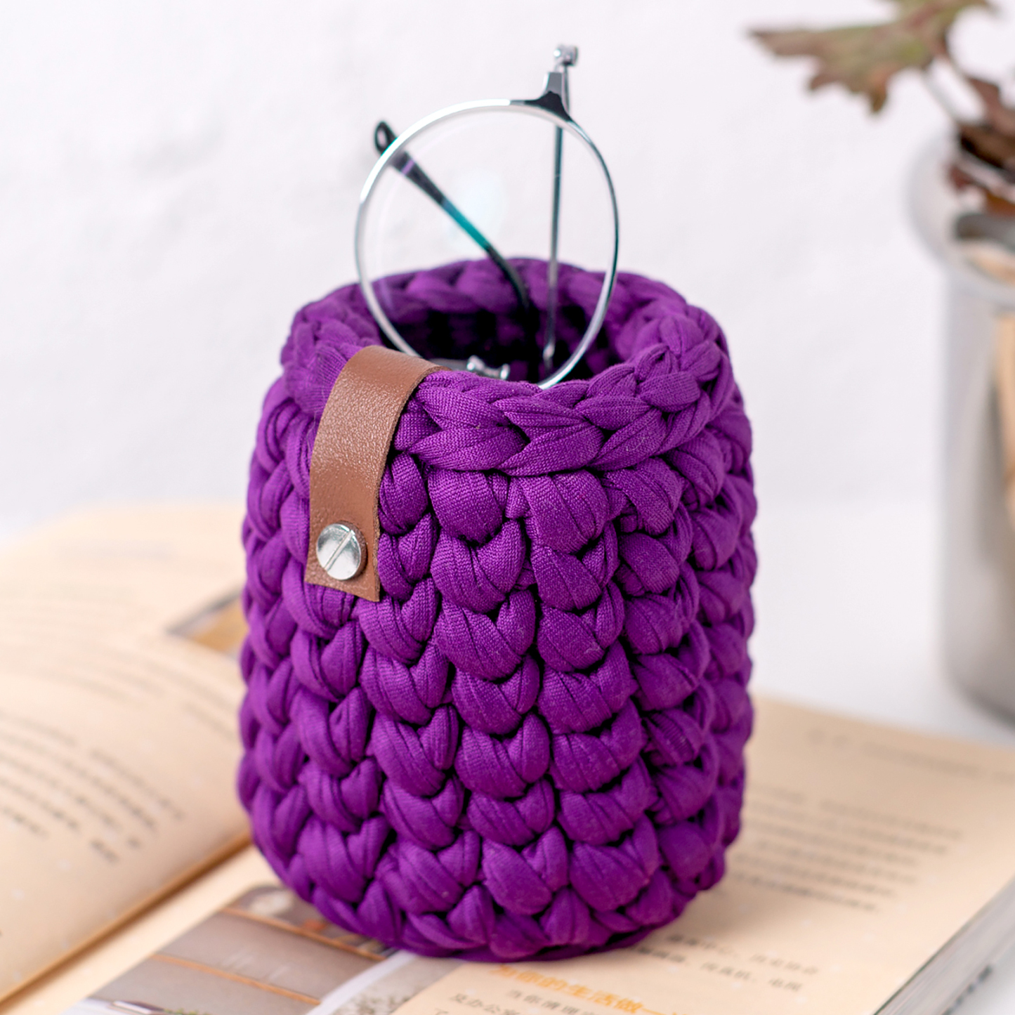 Handmade Cotton Eyeglass Stand - Space Saving Desk Organizer-MOUGIGI