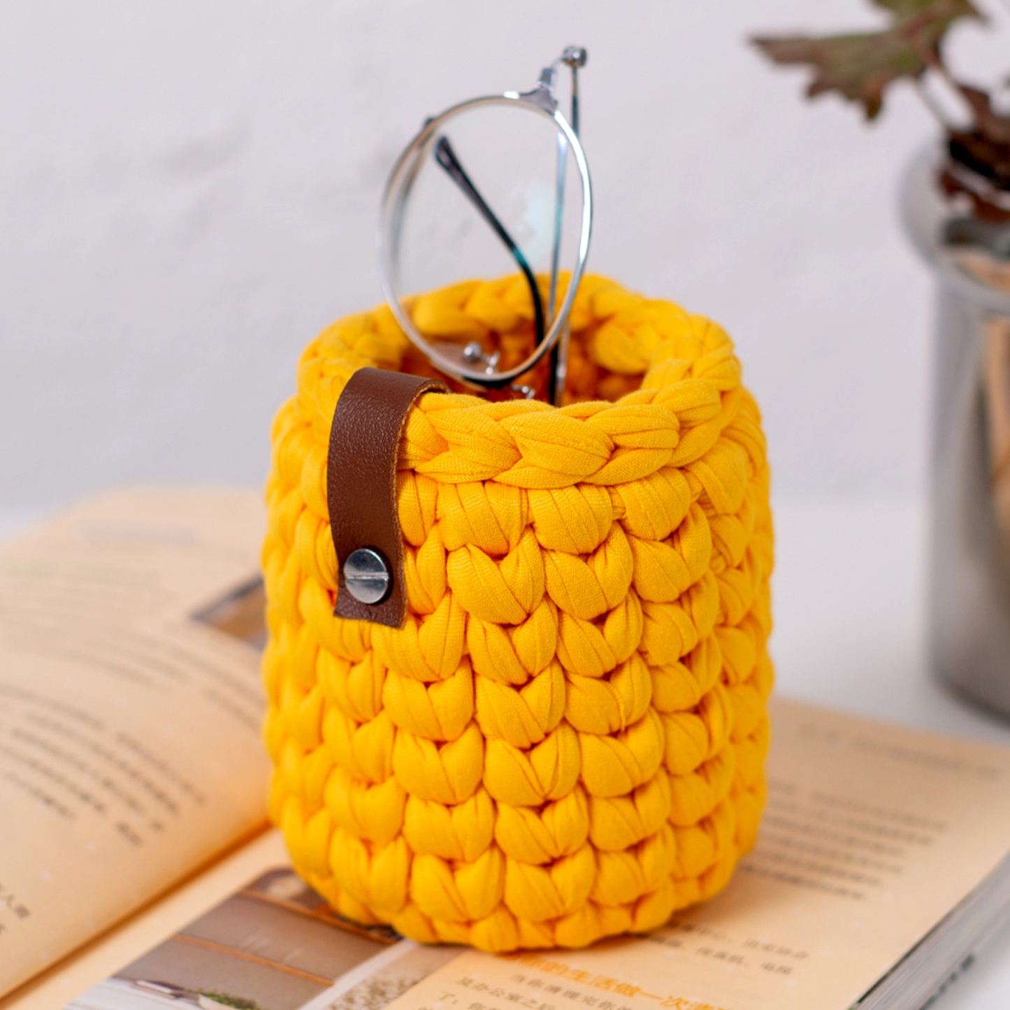 Handmade Cotton Eyeglass Stand - Space Saving Desk Organizer-MOUGIGI