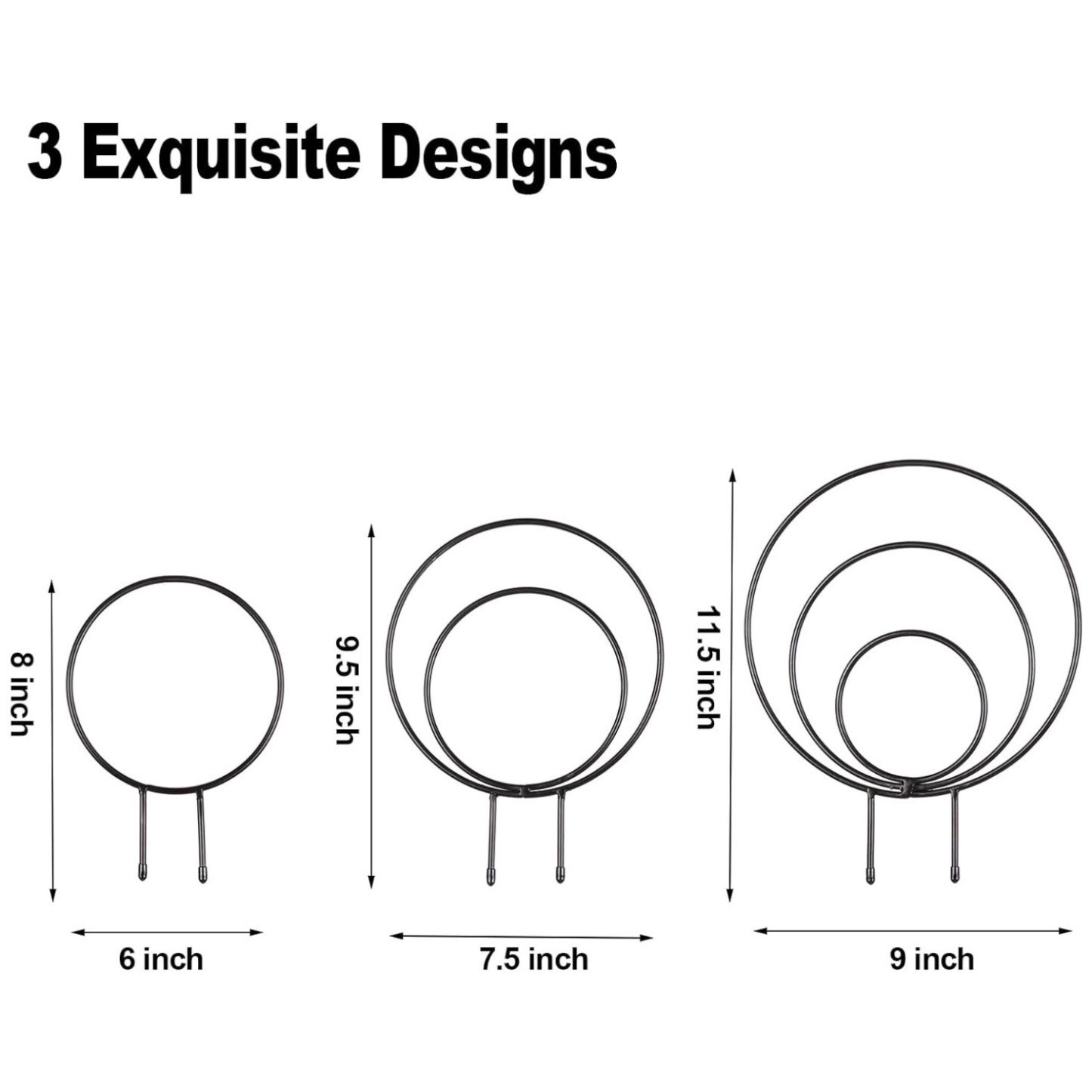 3-Size Round Plant Trellis Set for Climbing Plants