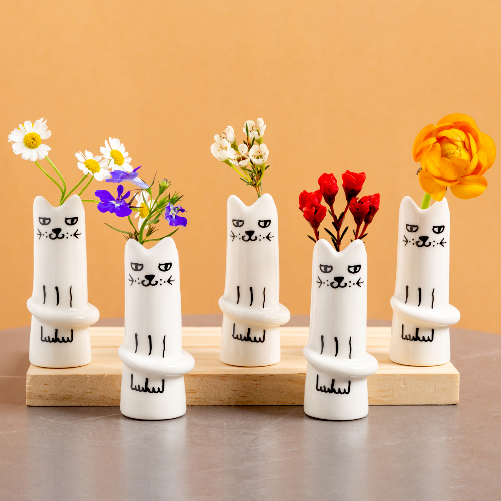 Ceramic Dice Vase for Dried Flowers - Modern Home Decor