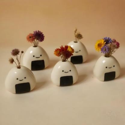 Ceramic Dice Vase for Dried Flowers - Modern Home Decor