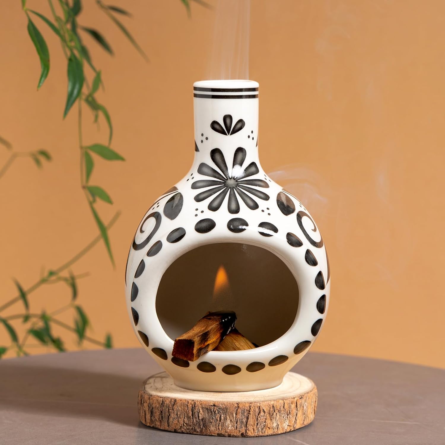 Handmade Ceramic Palo Santo Holder Burner | Mini Chimenea for Sage & Meditation Rituals