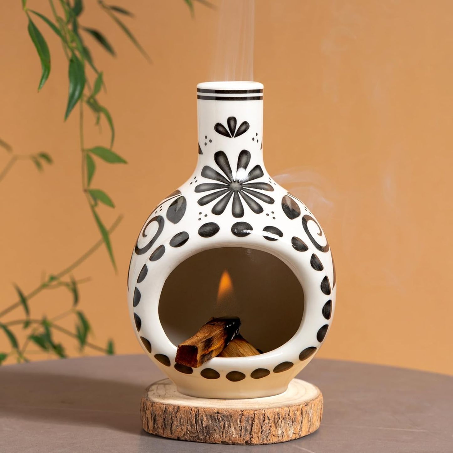 Handmade Ceramic Palo Santo Holder Burner | Mini Chimenea for Sage & Meditation Rituals