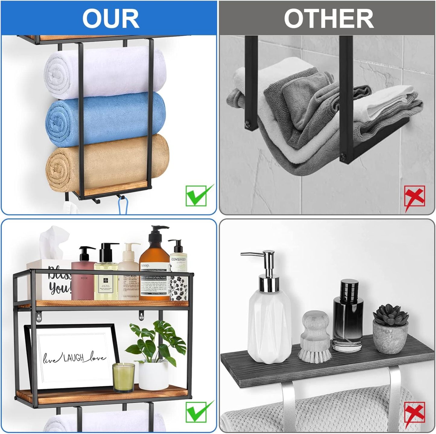 Wall-Mounted Towel Rack - Space-Saving Organizer for Bathrooms & RVs-MOUGIGI
