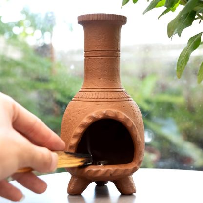 Handmade Terragotta Palo Santo Holder - for Incense Cones and Sage
