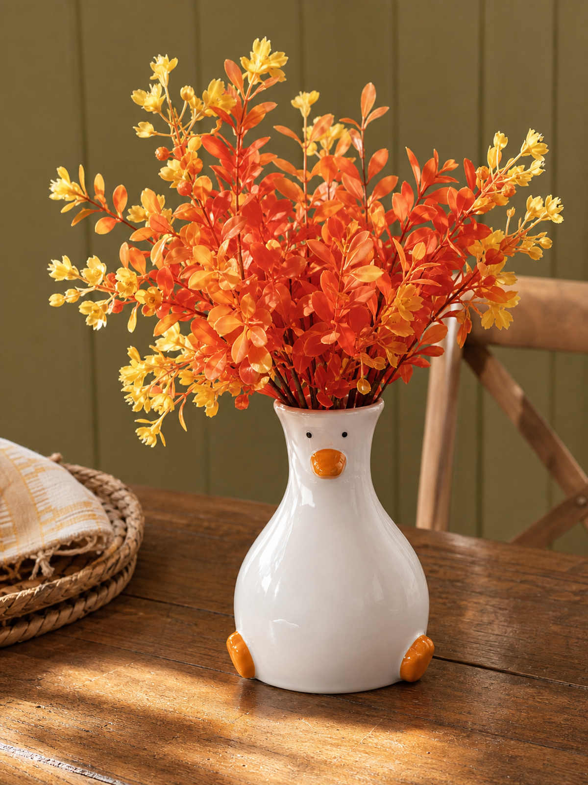 Ceramic Duck Vase with Flower Opening styling idea 1